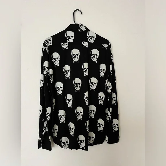 Saint Laurent Men Skulls button up long sleeve XS Rare